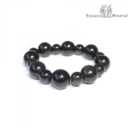 Pulsera Obsidiana Arcoíris bola 16mm y 12mm...