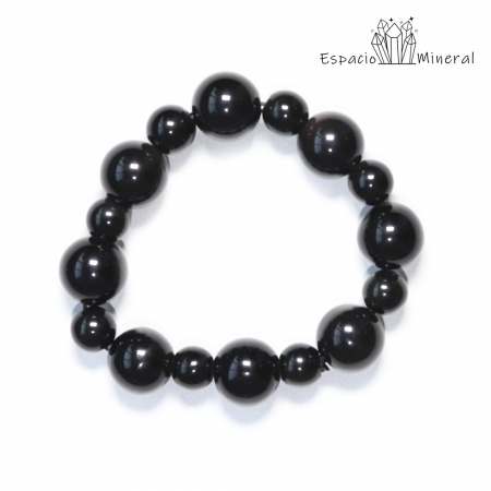 Pulsera Obsidiana Arcoíris bola 16mm y 12mm...