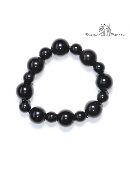 Pulsera Obsidiana Arcoíris bola 16mm y 12mm (Mujer)