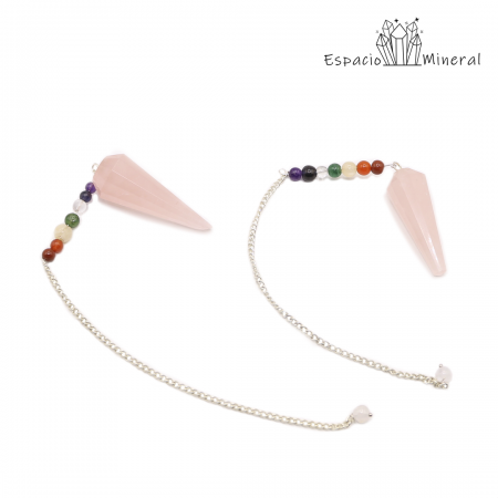 Péndulo Cuarzo 7 Chakras bola