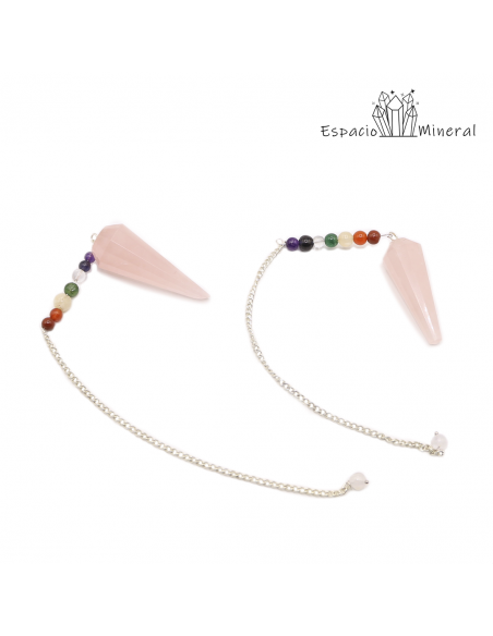 Péndulo Cuarzo 7 Chakras bola