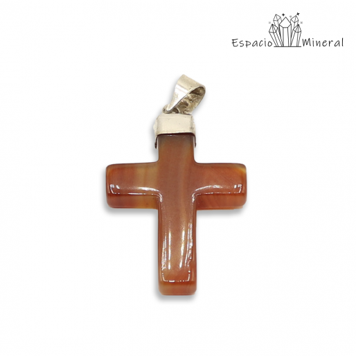 Colgante Cruz Cornalina Plata de Ley