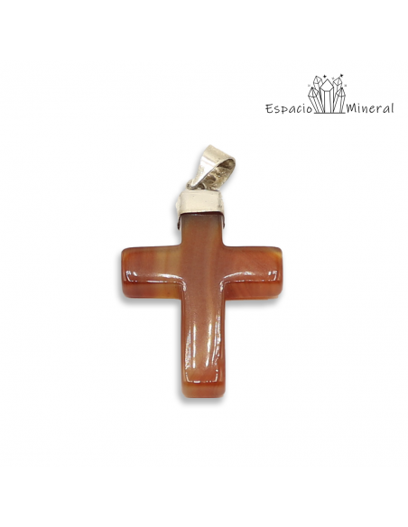 Colgante Cruz Cornalina Plata de Ley