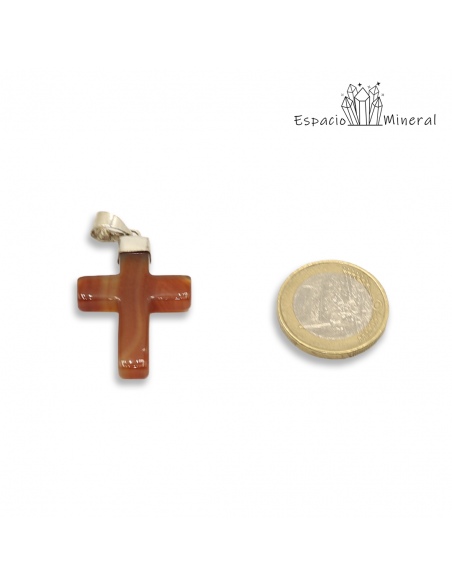 Colgante Cruz Cornalina Plata de Ley
