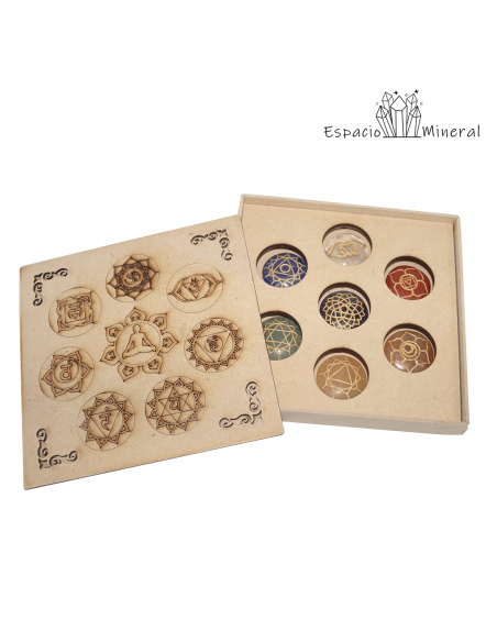 Kit 7 Chakras Mandala plano con Caja