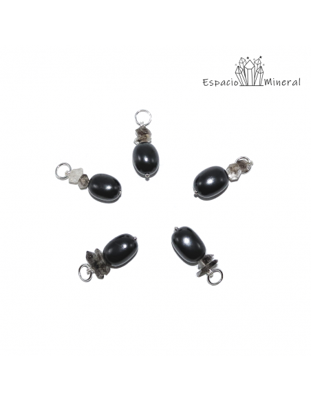 Colgante perla de Shungit con Herkimer