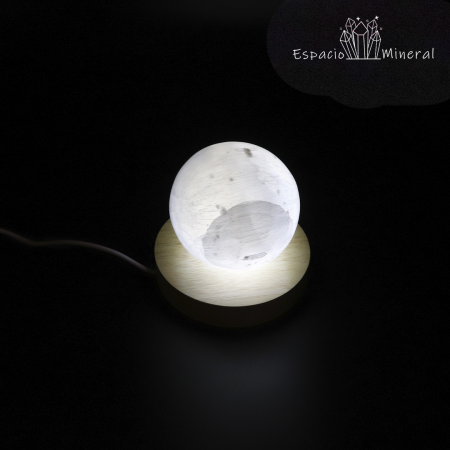 Soporte de madera con Led con USB para minerales