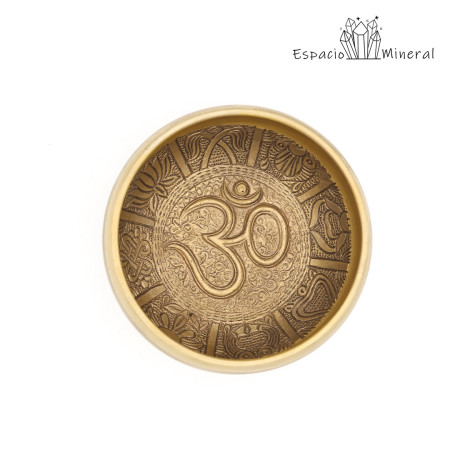 Cuenco Tibetano dorado liso Om 12 ø