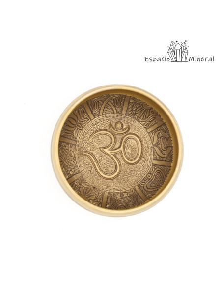 Cuenco Tibetano dorado liso Om 12 ø